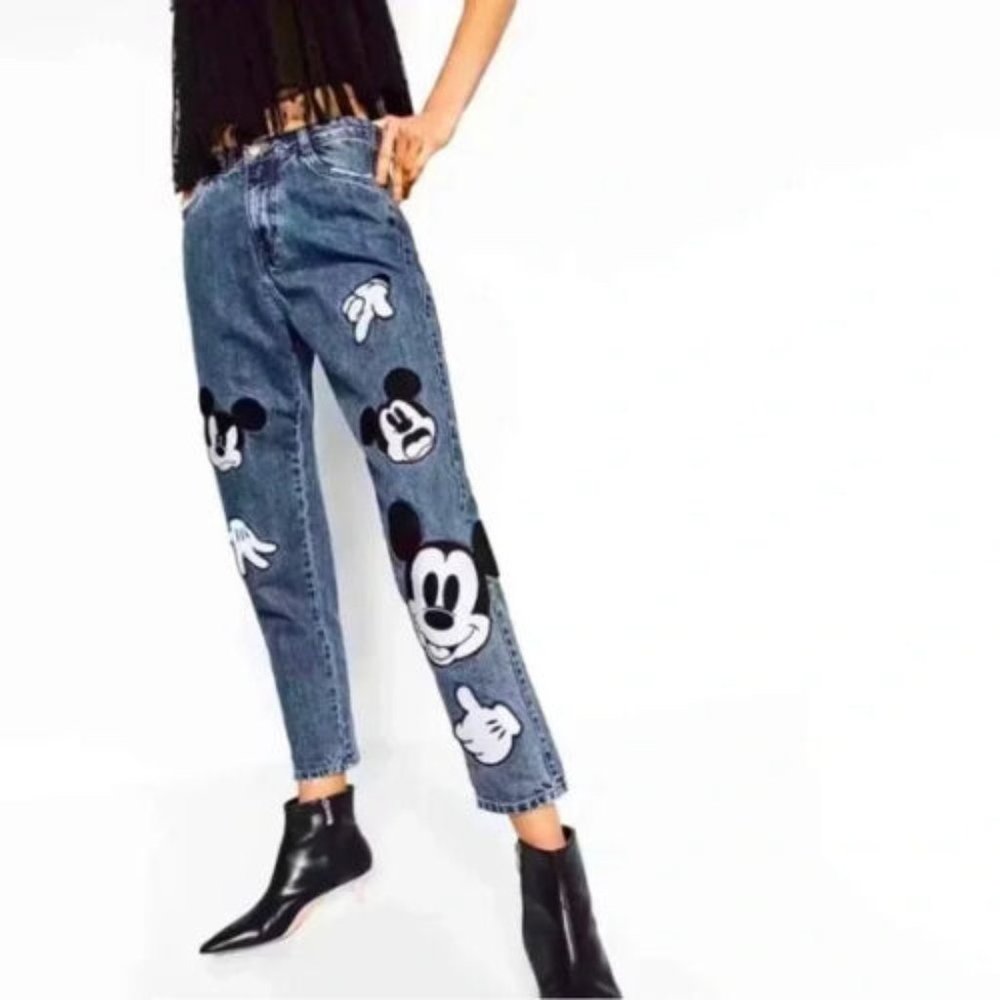 Zara Mickey Mouse Disney Jeans US 2